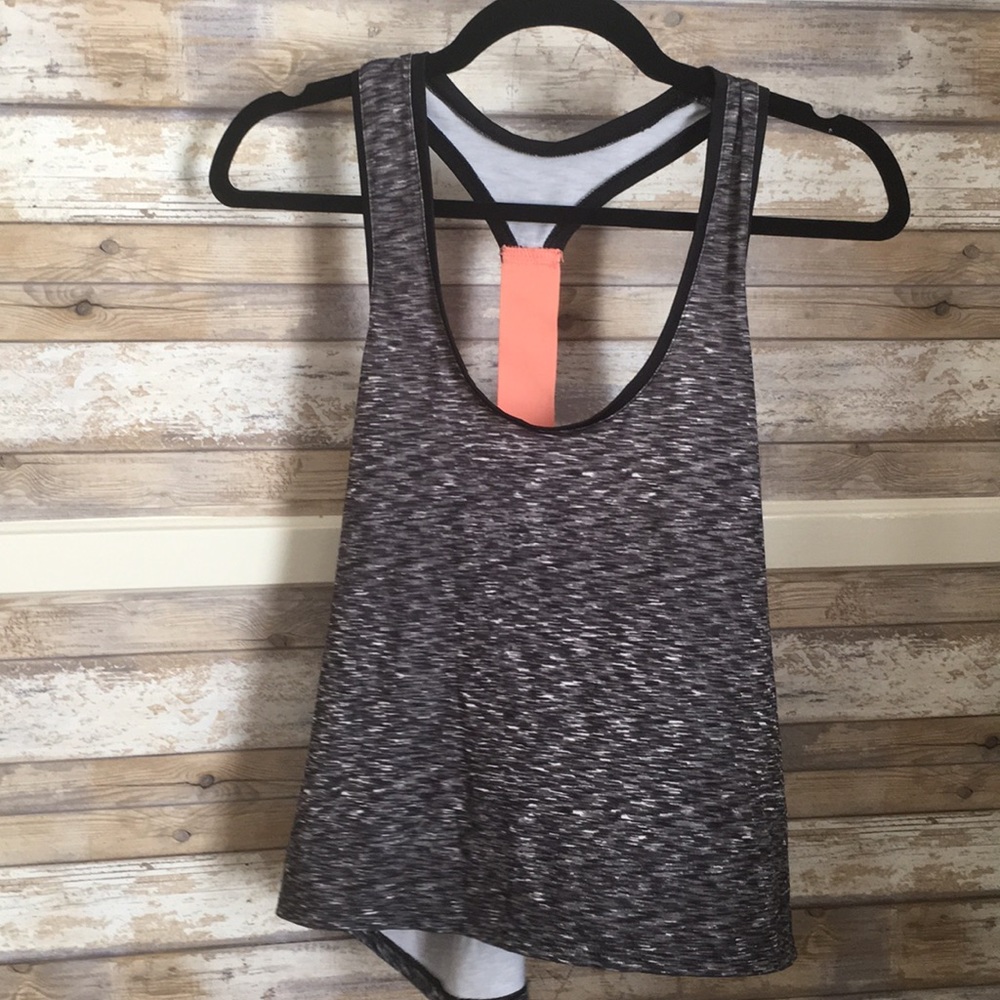 Medium SO athletic tank - grey w orange back